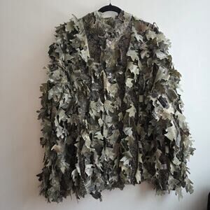 Guide Series Large Ghillie Suit Jacket & Pants Set Leafy Camo Hunting 3D